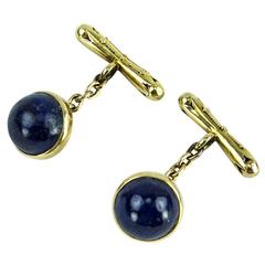 Edwardian Lapis Lazuli Gold Cufflinks 2