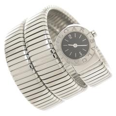 Bulgari Stainless Steel Serpenti Snake Bracelet Quartz Wristwatch