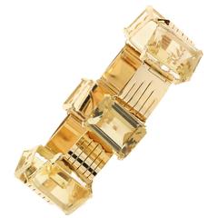 Retro Citrine Gold Bracelet