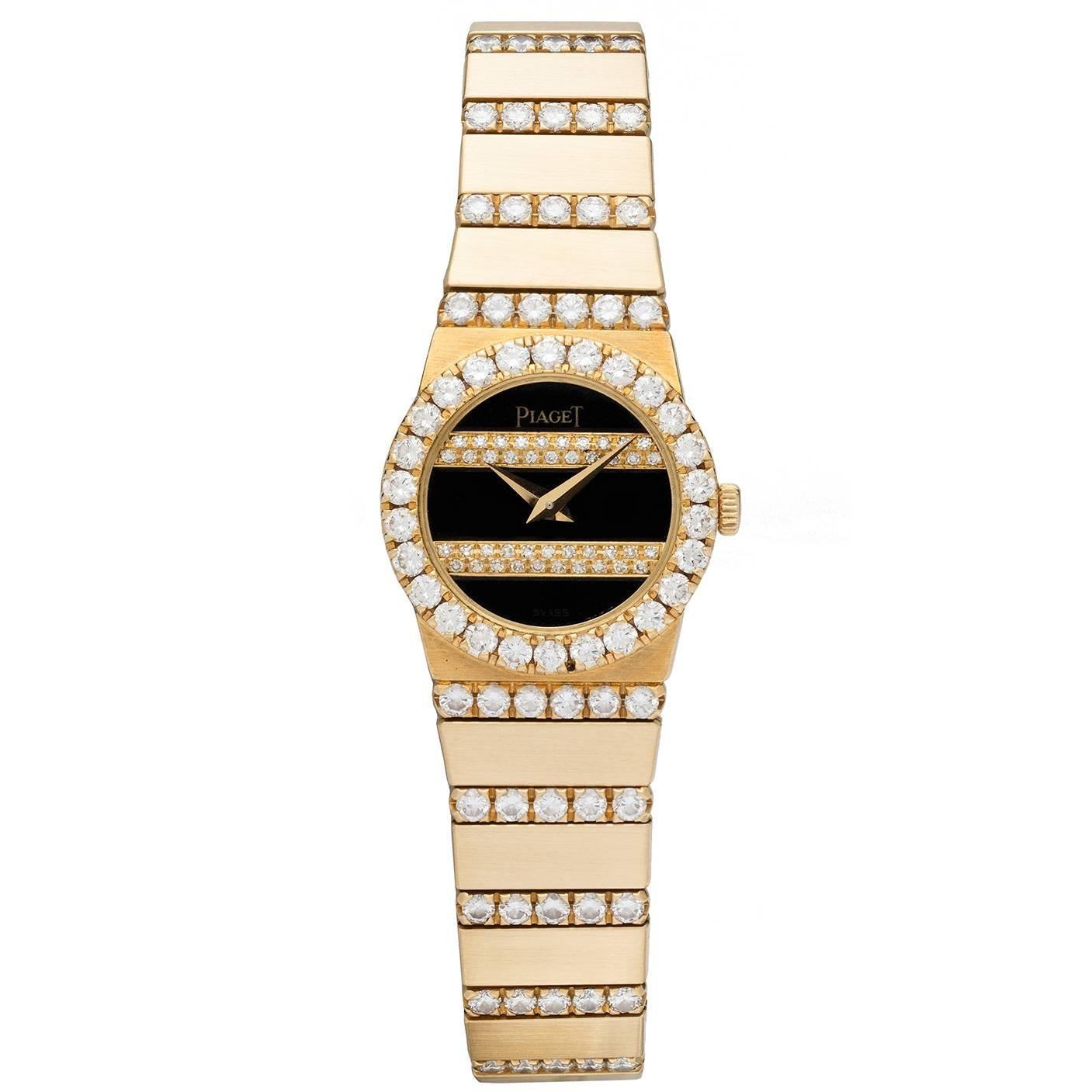 Piaget Ladies Yellow Gold Diamond Polo Quartz Wristwatch