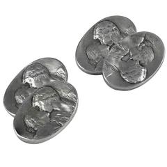 Antique Sterling Cufflinks with Two Women