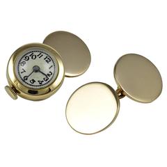 Art Deco Gold Watch Cufflinks