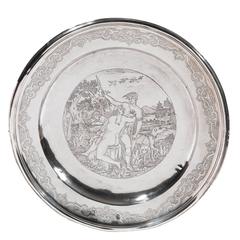18th Century German Silver Round Dish 10