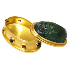 Colleen B. Rosenblat Tourmaline Garnet Gold Scarab and Box