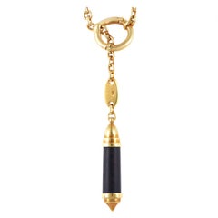 Chaumet Gold Wooden Bullet Lariat Necklace