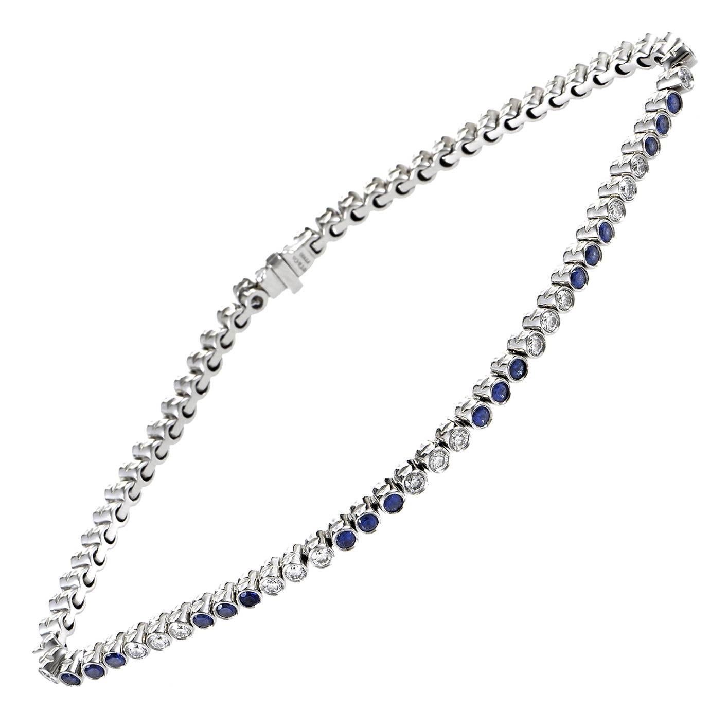Tiffany & Co. Jazz Sapphire Diamond Platinum Bracelet