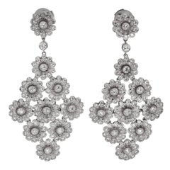 Tiffany & Co. Rose Collection Diamond Platinum Drop Earrings