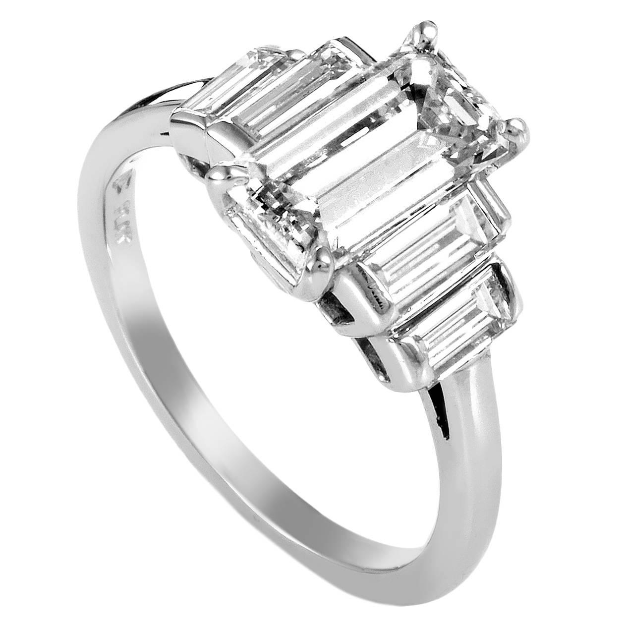 Jacques Timey for Harry Winston Diamond Platinum Engagement Ring