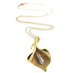 Diamond Gold Calla Pendant