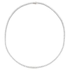 9.05 Carat Total Weight Bezel Set Diamonds Gold Line Necklace