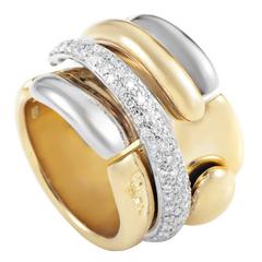 Pomellato Diamond Multicolor Gold Rotating Band Ring