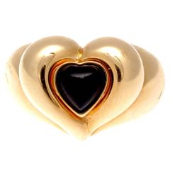 Van Cleef & Arpels Onyx Gold Heart Ring