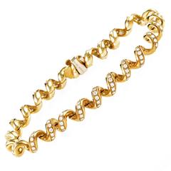 Boucheron Diamond Gold Spiral Bracelet