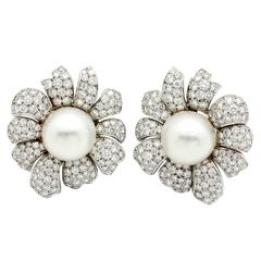 Ella Gem South Sea Pearl Diamond Gold Earrings