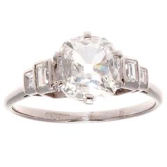 Cushion Cut GIA Cert 1.30 Carat Diamond Platinum Engagement Ring