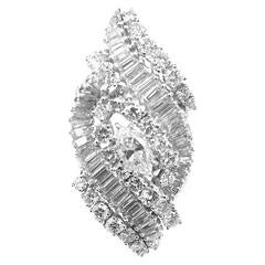 Aristocrat Jewelry Custom Marquise 7 Carats of Diamonds & Platinum Cocktail Ring