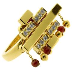 Cartier Le Baiser du Dragon Ruby Diamond Gold Ring