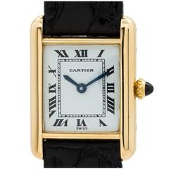 Cartier Ladies Yellow Gold Tank Louis Manual Wind Wristwatch