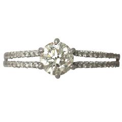 0.76Ct Diamond, 18k White Gold Solitaire Ring - Contemporary Circa 2000 2