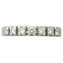 0.75Ct Diamond and 18k White Gold Half Eternity Ring - Vintage Circa 1970 12