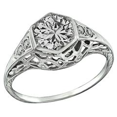 1.03 Carat Diamond Gold Engagement Ring