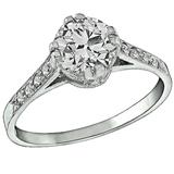 1.03 Carat GIA Cert Diamond Platinum Engagement Ring