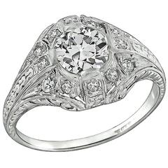 Used 0.93 Carat GIA Cert Diamond Platinum Engagement Ring