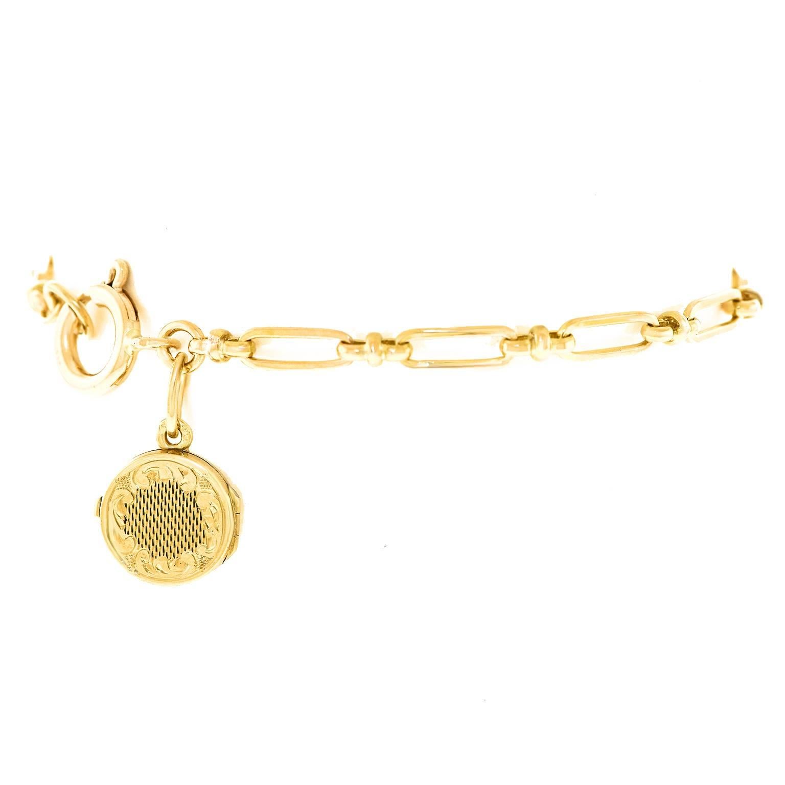 1890s Antique Gold Bracelet with Locket