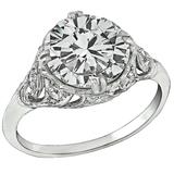 Stunning 2.27 Carat GIA Cert Diamond Platinum Engagement Ring