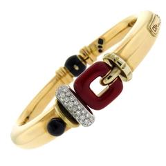 La Nouvelle Bague Enamel Onyx Diamond Silver Gold Bracelet