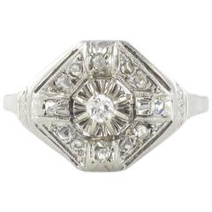 Art Deco Diamond Gold Platinum Ring