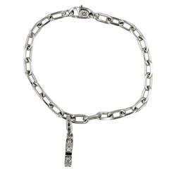 Cartier Diamond Love Charm 18 Karat White Gold Link Bracelet