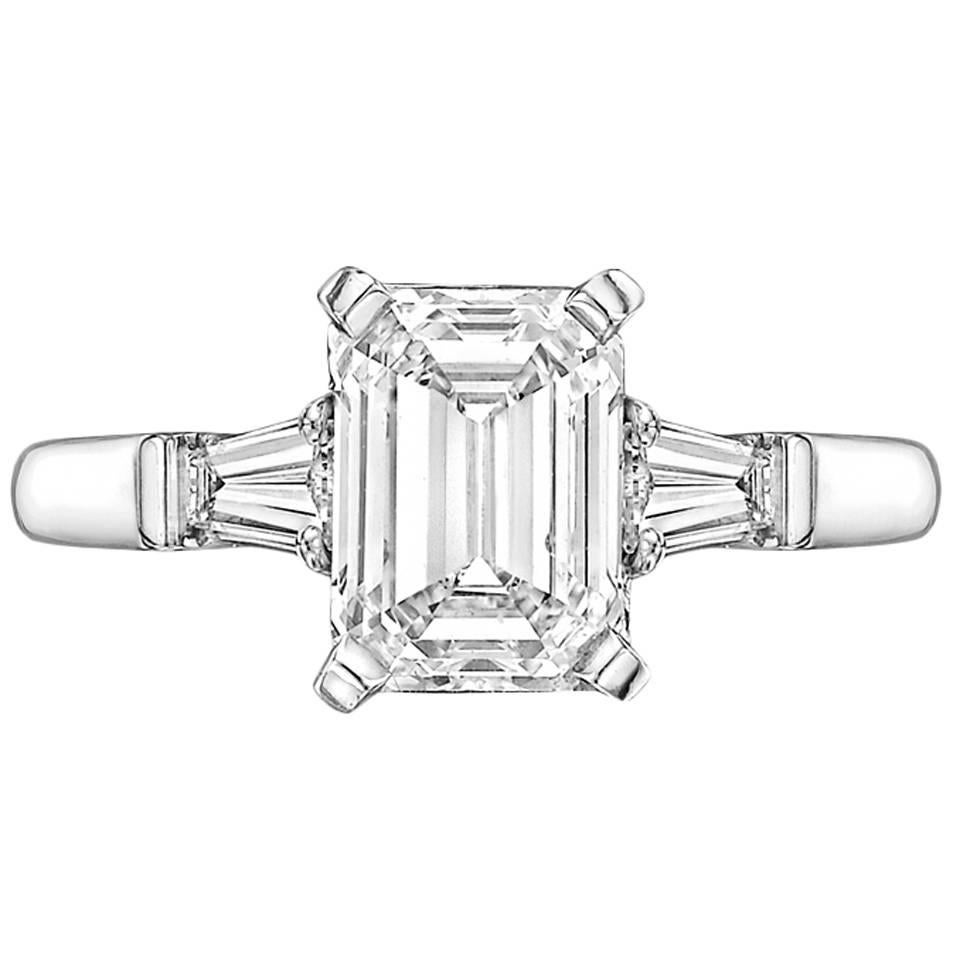 Betteridge 2.01 Carat Emerald-Cut Diamond Platinum Engagement Ring