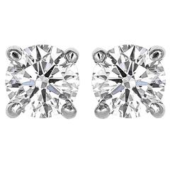 Modern 1.26 Carats Diamonds Gold Stud Earrings