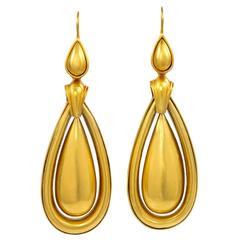 Victorian Gold Pendant Earrings