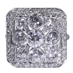 Art Deco Ellis Bros Diamond Platinum Ring