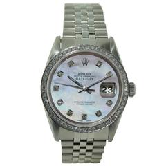 Rolex Stainless Steel Diamond Bezel Datejust Wristwatch, 1970s