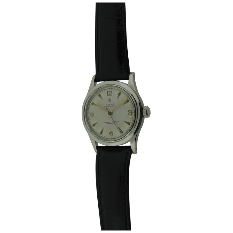 Rolex Stainless Steel Oyster Perpetual Bubble Back Wristwatch Ref 6332 at 1stDibs rolex 6332 rolex 9017