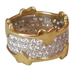 Tiffany & Co Schlumberger Pave Diamond Heart Band Ring 9