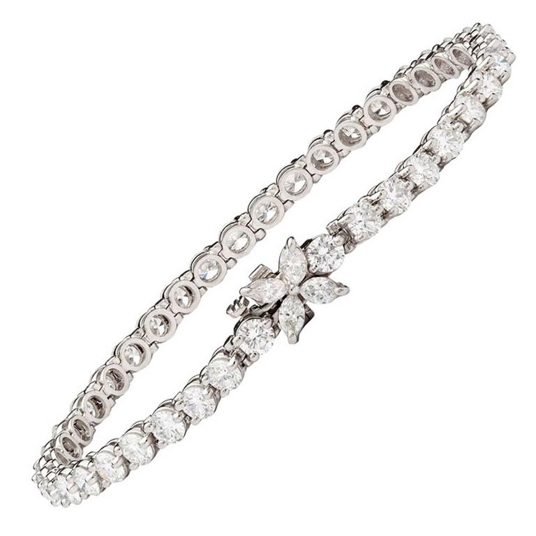 Tiffany and Co. Diamond Platinum Victoria Line Bracelet at ...