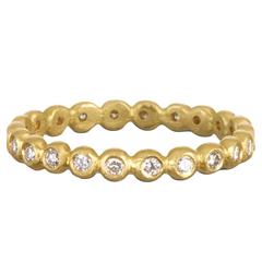 Faye Kim Diamond 18 Karat Gold Granulation Eternity Band Ring 11