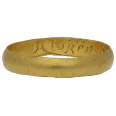 Antique 1700s "A token of my love" Gold Posy Ring 