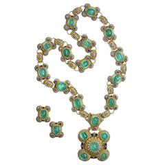 Cazzaniga Ruby Sapphire Emerald Gold Sautoir Necklace 11