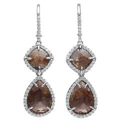 Cognac Diamond Gold Earrings 6