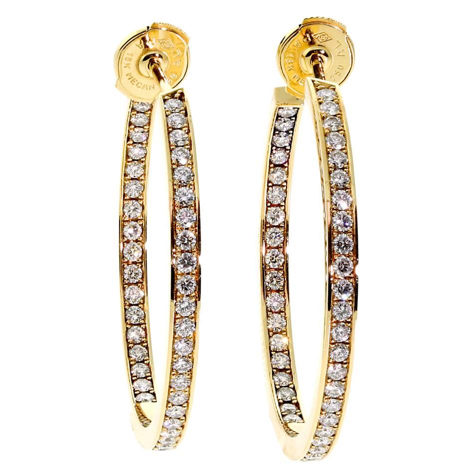 Cartier Diamond Gold Hoop Earrings