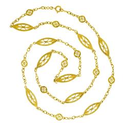 Antique French Filigree Gold Necklace 12