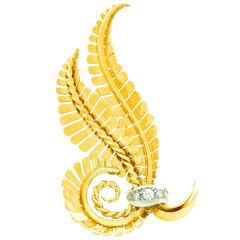 Art Deco Gold Brooch, French