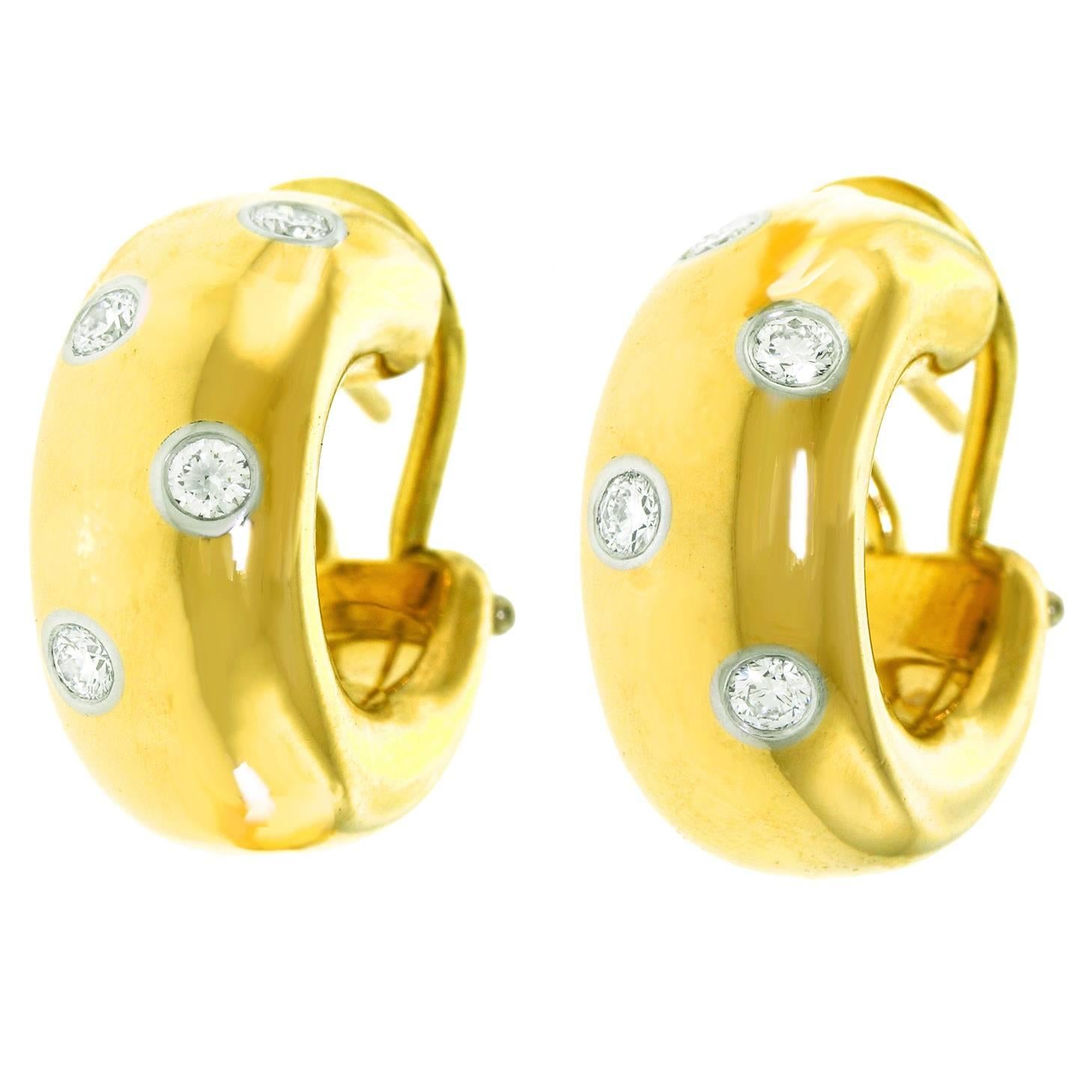Tiffany & Co. “Etoile” Diamond Gold Earrings