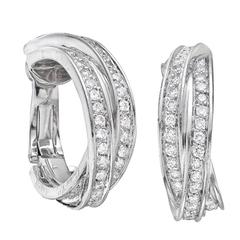 Cartier ​Diamond Gold Trinity Hoop Earrings