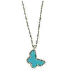 Van Cleef & Arpels Sweet Alhambra Butterfly Turquoise Gold Pendant